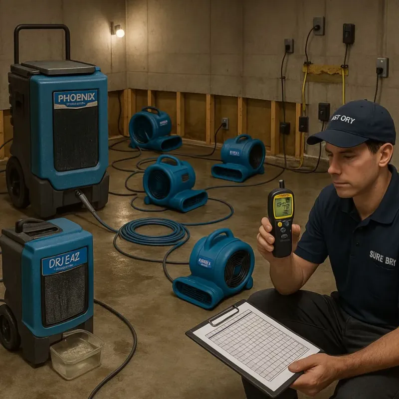 Structural Drying and Dehumidification process in Strasburg, OH